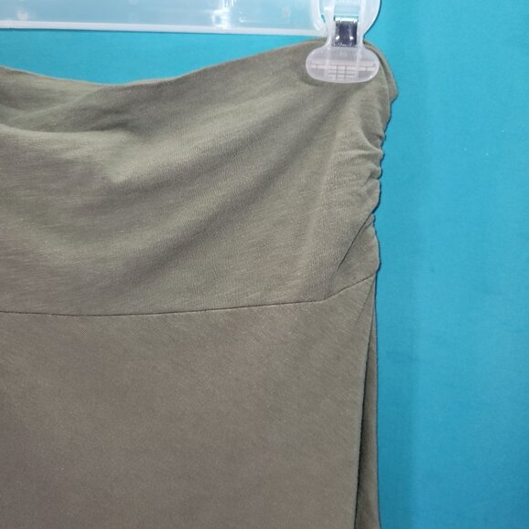 Carve Designs Olive Green Knee-Length Skirt M Ruched Sides Casual Everyday Wear - Picture 10 of 12